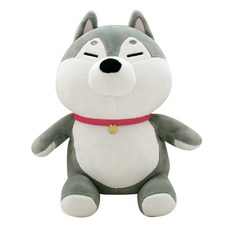 Messe 坐姿狗狗麻糬娃娃, 25cm, 哈士奇, 1個