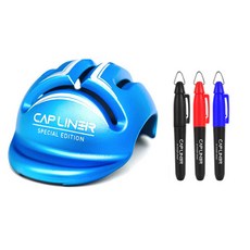 CAPLINER 高爾夫球畫線器+迷你3色筆+高爾夫球馬克筆, Captain Blue (帽襯), 1組