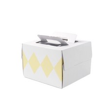 鑽石雪紡蛋糕盒 1號 25入+蛋糕底座 25入, 混色（蛋糕盒）、白色（蛋糕盤）, 1組