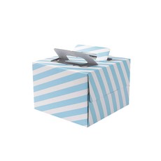 條紋雪紡蛋糕盒 1號 25入+蛋糕底座 25入, 混色（蛋糕盒）、白色（蛋糕盤）, 1組