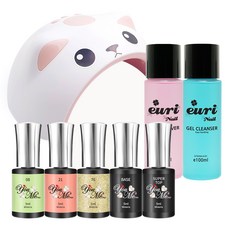 綜合美甲用具組, 1套, 3種顏色凝膠+超級頂級凝膠+基礎凝膠+凝膠燈+凝膠清潔劑+果凍移動器