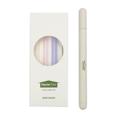 耐熱鋼化玻璃吸管組 透明+粉色+紫色+水洗刷+收納盒, 1組