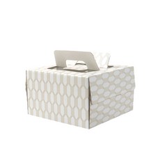 巧克力線條基本蛋糕盒 1號 25入+蛋糕底座 25入, 混色（蛋糕盒）、白色（蛋糕盤）, 1組