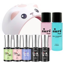 彩繪美甲機+指甲油+卸甲油 D/01, 1套, 3種顏色凝膠+超級頂級凝膠+基礎凝膠+凝膠燈+凝膠清潔劑+果凍移動器