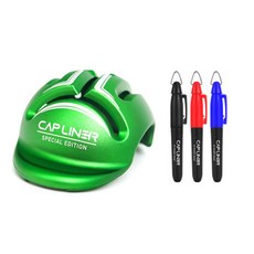 CAPLINER 高爾夫球畫線器+迷你3色筆+高爾夫球馬克筆, Monster Green(帽襯), 1組