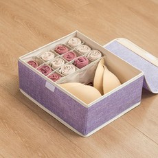 布料內衣收納盒 箱型內衣整理盒 13格, 05 紫色, 1個