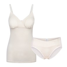 mothers baby 天絲圓點哺乳背心+內褲