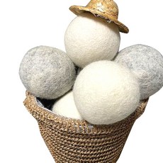 除塵烘衣球 白色 3入+灰色 3入+收納籃, 1組