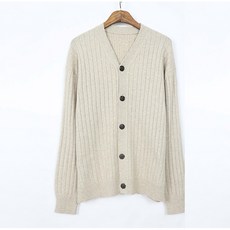 GOLD PERCENT 男士Oversize重點Logo直條紋基本款針織開襟衫