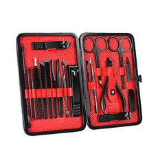 綜合指甲護理工具組 18入, 1套, 紅黑