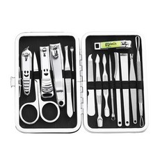 綜合指甲護理工具組 15入, 1套, 中黑