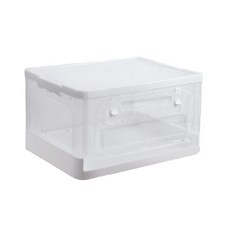 可折疊整理箱 L號, 象牙透明, 1個