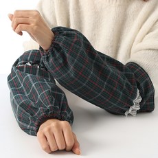 더나은날 레이스 장식 잔체크 작업용 성인 팔토시 YT_RI425, 그린