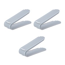 雙層防滑鞋子收納架, 3個, 灰色