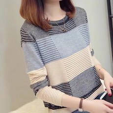 MEICHEL 女款棋盤格粉彩色針織T恤 00436