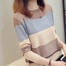 MEICHEL 女款棋盤格粉彩色針織T恤 00436