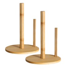 原木多功能廚房紙巾架 圓形 L號, 2個, 木色