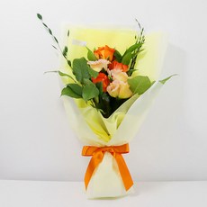 블뤼엔 생화 선샤인 클라린스 + 오렌지리시얀 6송이 꽃다발, 혼합색상
