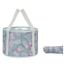 簡約攜帶式泡腳桶 藍色紅鶴 30*20, 1個, 藍色