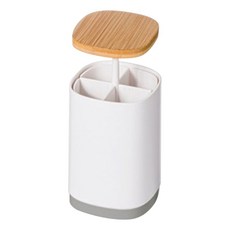 李氏商店 方形木質按壓式牙籤筒, 1個, 灰色