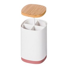 李氏商店 方形木質按壓式牙籤筒, 1個, 紅色