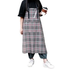 리씨상점 격자 얇은 방수 및 유성 작업 앞치마, 혼합색상, 1개