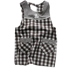 李氏商店 亞麻兔子蕾絲廚房圍裙, 棕色, 1個