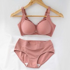더블유비비 임산부용 면 플라워 단추 볼륨 브라 + 팬티 세트 WBI974