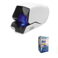 Rapid 彈匣式電動釘書機 5025E + 專用釘書針 5025C 2入組, 白色, 1套