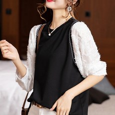 ATTERLIC 大尺碼圓領雙色罩衫 00532