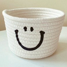 漂亮夜市 化妝台收納整理多用途圓形置物籃, 白色