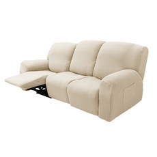 DARUMEE 3人座方形躺椅式沙發套 8入, 淺米色