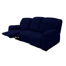 DARUMEE 3人座方形躺椅式沙發套 8入, 深藍