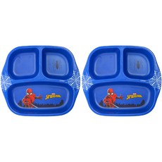 LILFANT 漫威蜘蛛人雙耳分隔餐盤, 混色, 單品, 2個