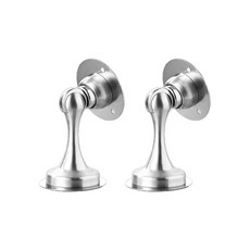 不鏽鋼磁鐵門擋, 2入, 銀色