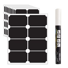 晨香黑板貼紙 方形 8入 x 10p + 黑板用白筆, 1套