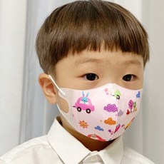 IDAHUM 孩童汽車圖案印花立體口罩 10入