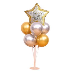 新年鍍鉻星星混合氣球組, 2套, 混合顏色