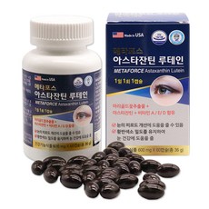 蝦紅素葉黃素膠囊, 1罐, 60顆