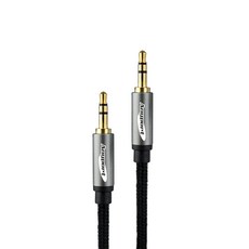 Anyport 金屬高級立體聲3.5音源喇叭線 5m, 灰色, AP-STMM050M, 1個