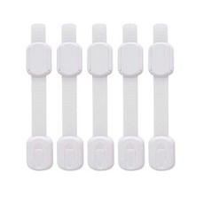 抽屜櫃門安全鎖, 白色, 5入