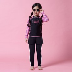 KOOGI ADVENTURE 女童款假兩件式9分泳褲 KG-O705