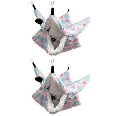 다람쥐 햄스터 해먹 집 20 x 20 cm, 불가사리러브핑크, 2개