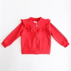 amareillael 女童荷葉邊拉鍊訓練套頭衫