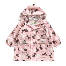 HAS 女童小鹿印花連帽雨衣