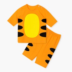 unifriend 童款老虎印花7分袖上衣長褲組