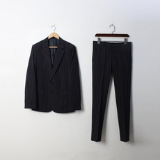 Xbarcode 男士日常條紋單排扣西裝套裝