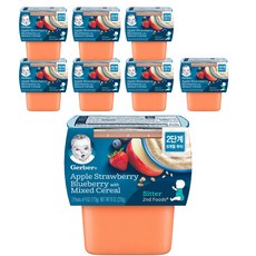거버 유아용 퓨레 2단계 226g, 8개, 사과 딸기 블루베리 믹스그레인