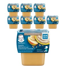 거버 유아용 퓨레 2단계 226g, 8개, 사과 바나나 오트밀 시리얼