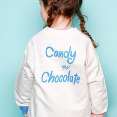 JELISPOON 童款糖果巧克力簡約文字印花開襟外套